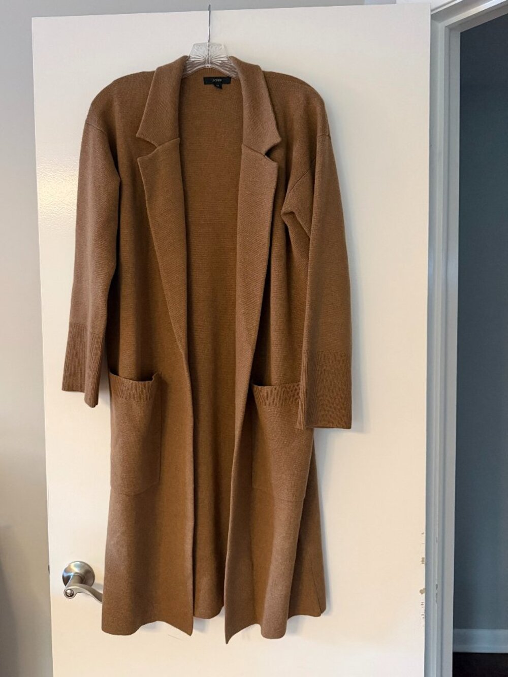 J.Crew Long Sweater Coat Cardigan Camel Brown XS